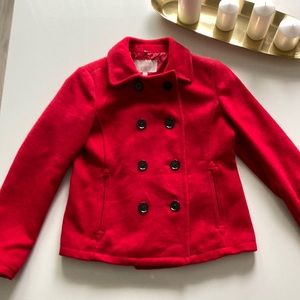 Banana republic double breasted red coat